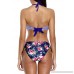 Sociala Women's Halter Strappy Hollow Out Bikini Swimsuit Two Piece Bathing Suit Blue Stripe B079HWDDP8